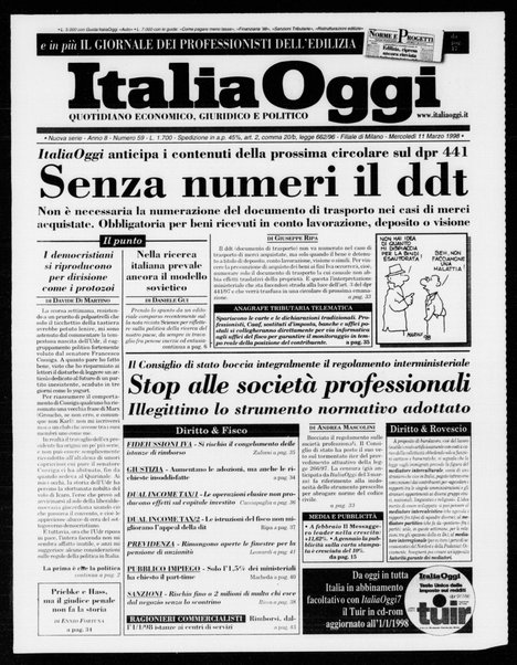 Italia oggi : quotidiano di economia finanza e politica